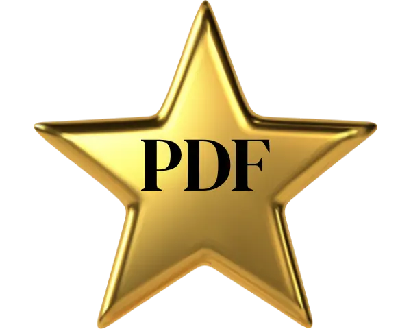 imagen con una estrella dorada y en el centro las siglas pdf